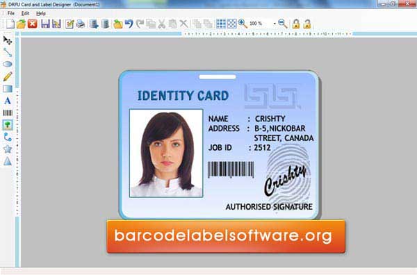 Screenshot of ID Card Designing