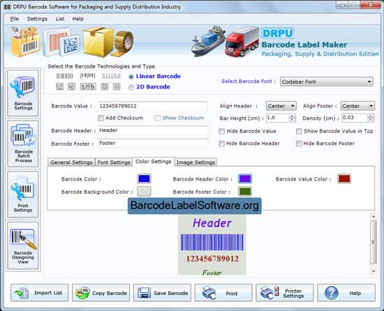 Distribution Barcode Label software