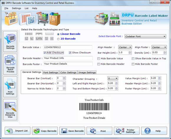Screenshot of Barcode Generator for Retail Business