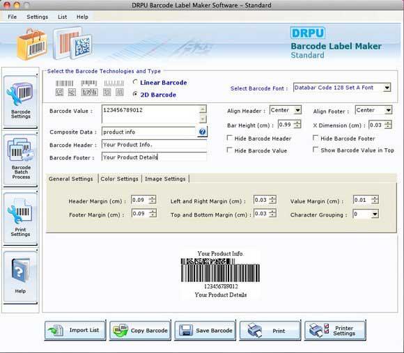 Screenshot of Barcode For Mac OS X