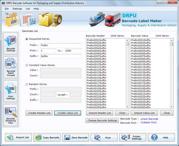 Screenshot of Barcode for Supply Distribution Industry