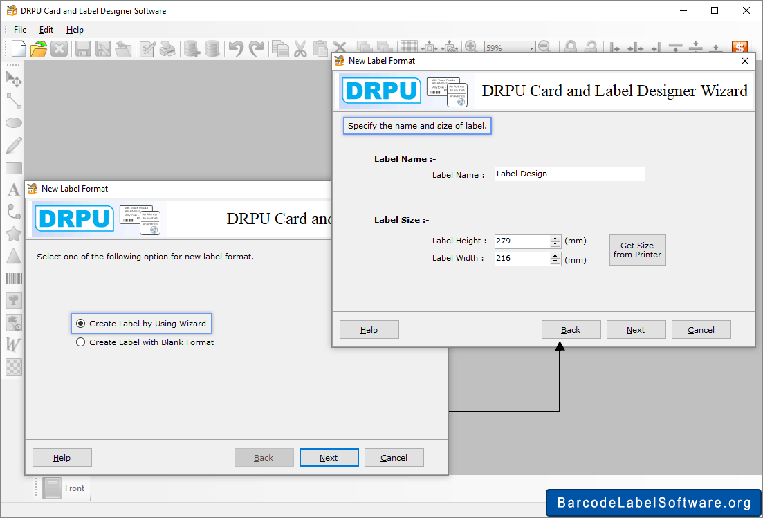 Create Label by Using Wizard