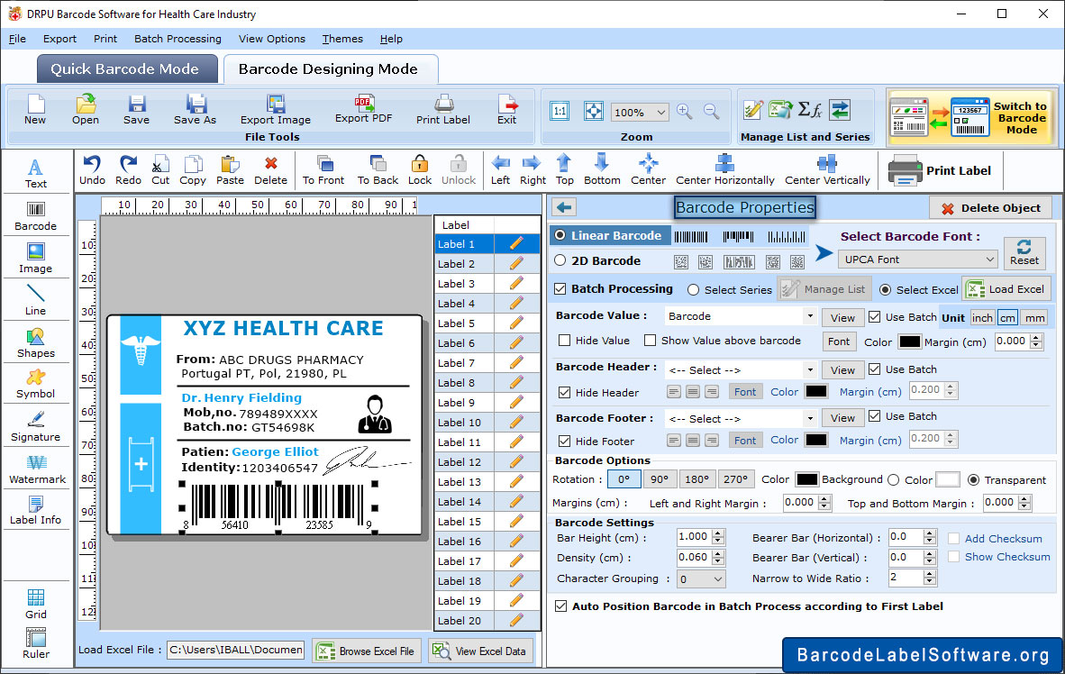 Barcode Settings