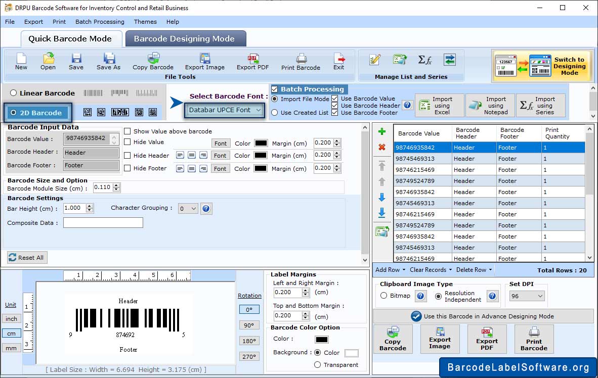 Barcode Properties