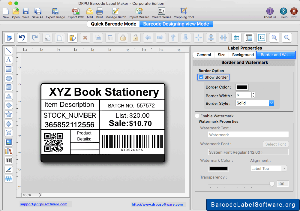 Design barcode label