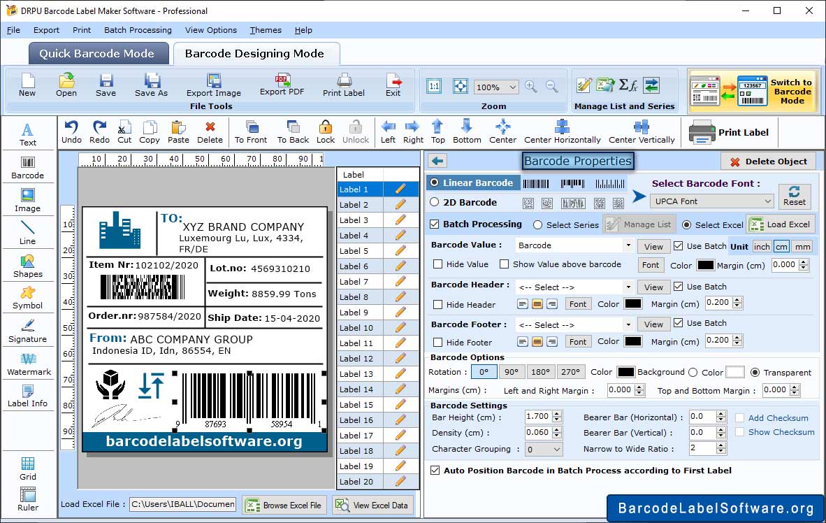 Barcode Properties