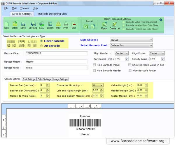 Barcode Label Software screenshot